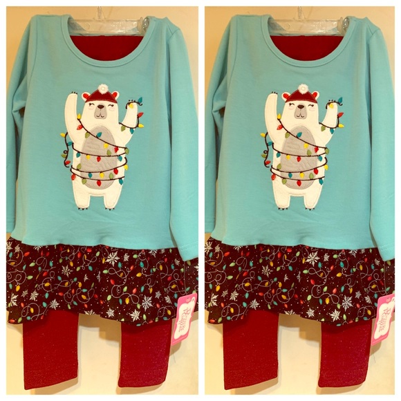 RicRac & Ruffles Other - RicRac & Ruffles Girls Christmas Tunic Set (3T) RicRac & Ruffles Other - RicRac & Ruffles Girls Christmas Tunic Set (3T)